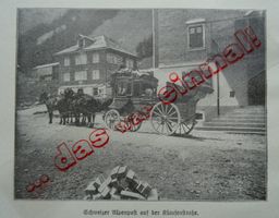 Uri Bern Klausenpass Postkutsche  anno dazumal