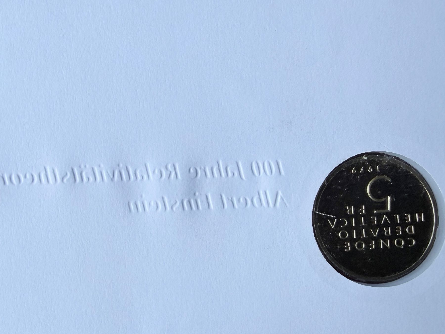 Tutti le monete: ALBERT EINSTEIN - Münzbrief - Gedenk 5 Fr. 1985 - FDC – Nuovo e nell'imballaggio originale da LE LIGNON venduto da Katanaion 1