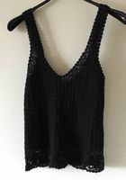 Schwarzes Stricktop Grösse S