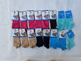 16 Paar Kinder Socken Sneakers bunter Mix Gr. 31-33