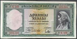 Seltene 1000 Drachmen Banknote von 1939, Griechenland!