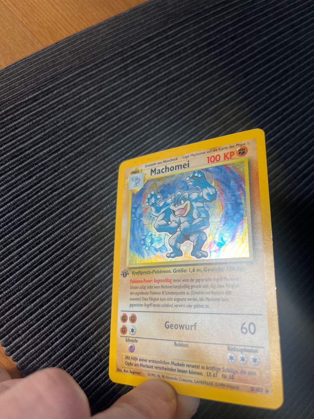 Pokémon Sammelbilder & Trading cards: Pokemon Machomei Holo 1.Edition Base Set WOTC – Gebraucht aus Wabern von Collectfun 1