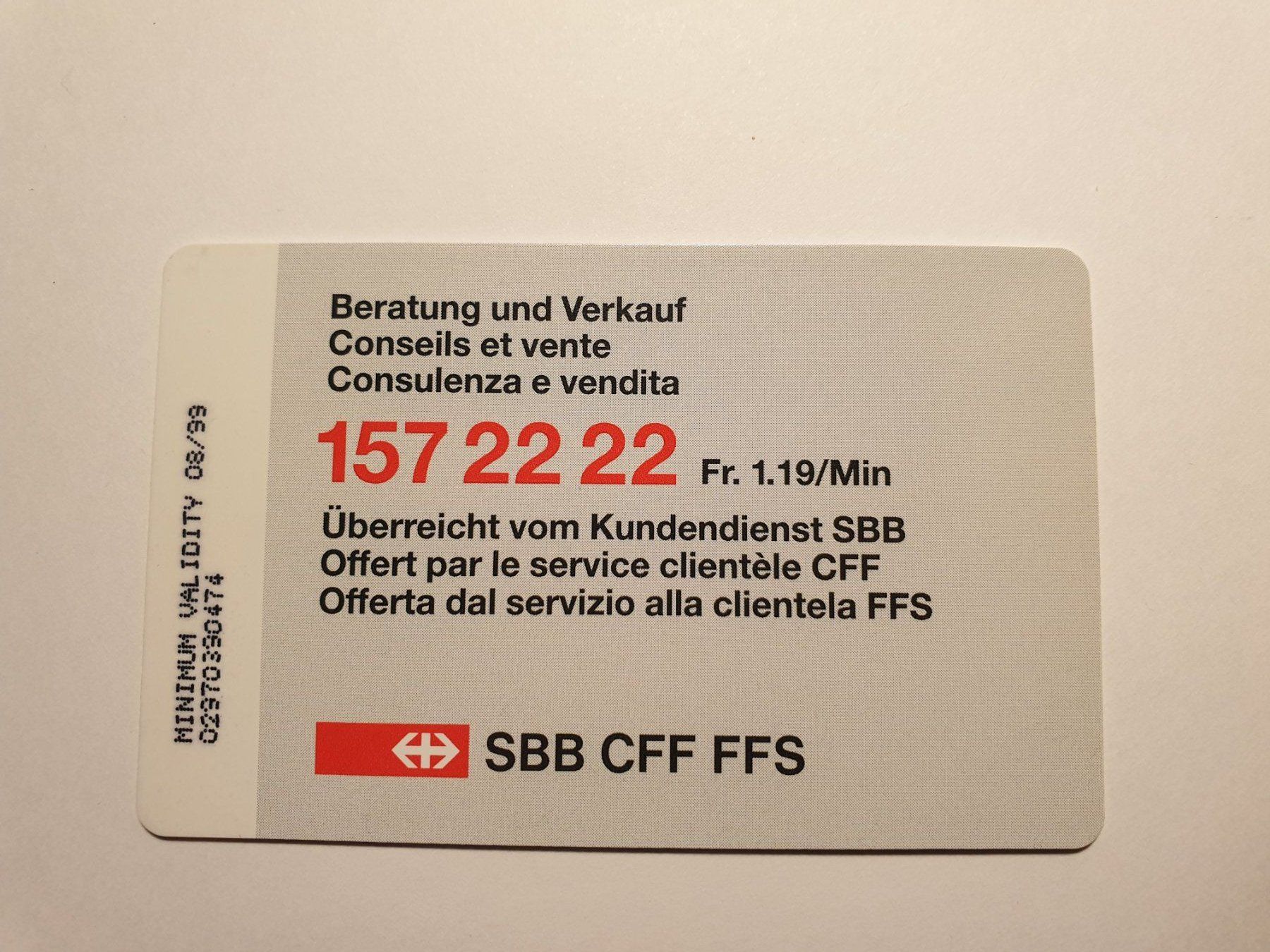 Telefon- & Taxkarten: SBB – Gebraucht aus Rain von chesz 1