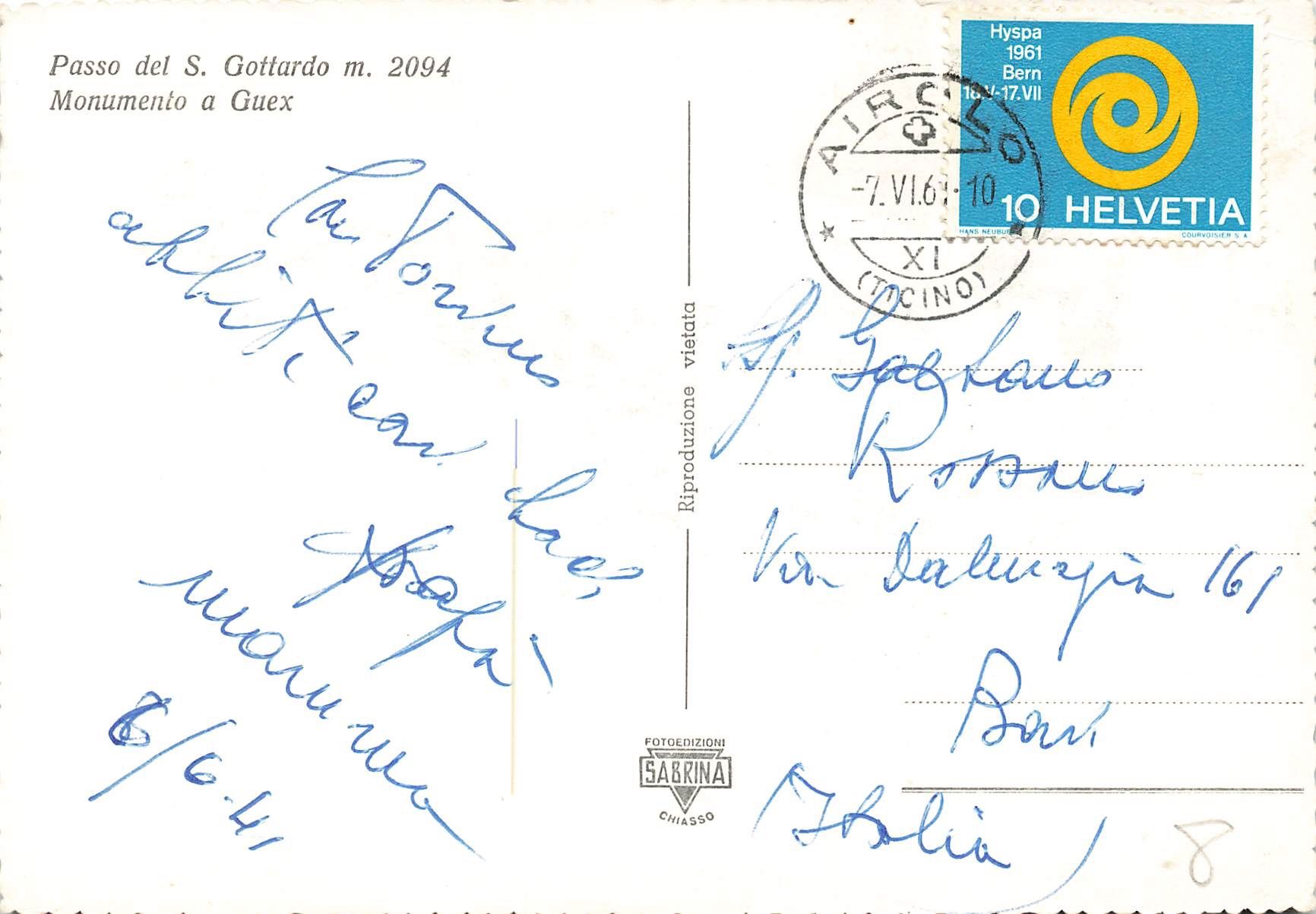 Ansichtskarten: Airolo TI Gotthardpass Denkmal Oldtimer G – Gebraucht aus Biasca von Blenio71 1