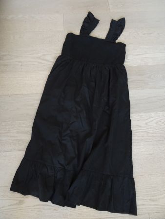 Maxikleid schwarz 100% Baumwolle, Rock gefüttert, neu Gr. 42