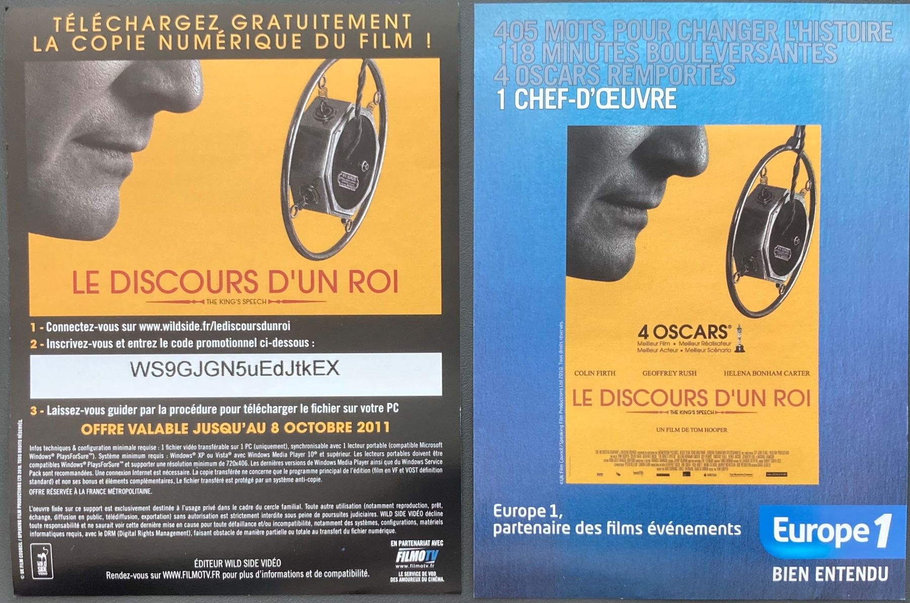 Alle DVDs: LE DISCOURS D'UN ROI – Gebraucht aus Poliez-Pittet von Newtown-Records 5