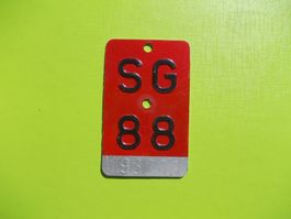 Velonummer / Fahrradnummer  SG 88