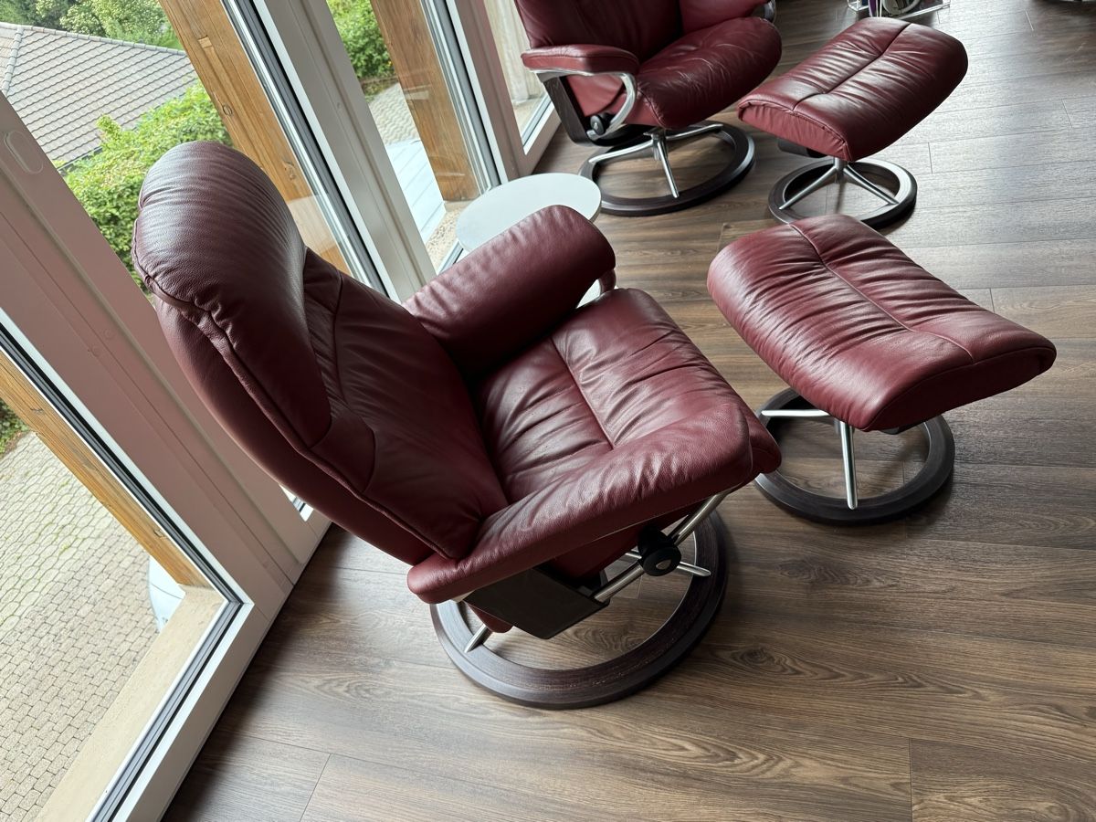 Stressless Sessel: Stressless Sessel mit Hocker – Hochwertiges Leder / Top – Gebraucht aus Aarburg von Schatzaffe 5