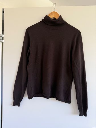 HAWICO Rollkragenpullover Wolle Seide Kaschmir braun Gr. XL
