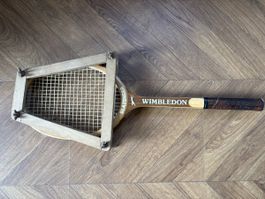 Vintage Slazenger “Wimbledon” Holz-Tennisschläger mit Presse