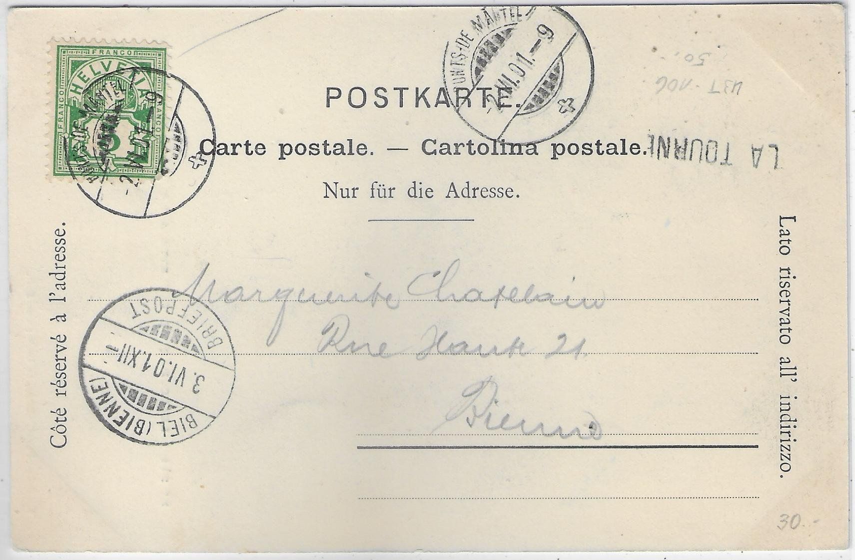 Cartoline postali: Le Rocher de Tablette a la Tourne - Bergsteiger – Usato da Ettingen venduto da Kartenplanet 1