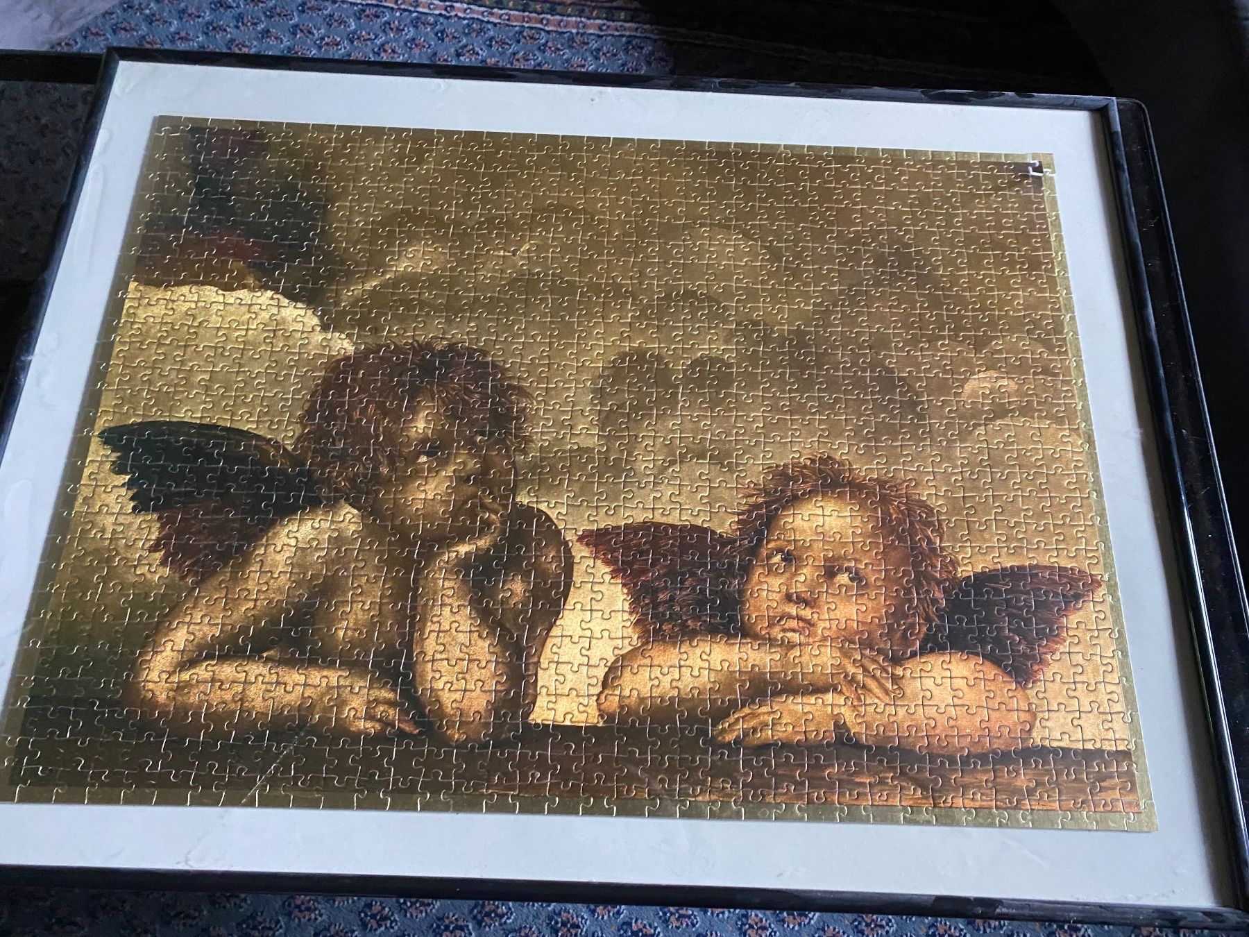 Puzzle: wunderschönes Puzzle 2 nachdenkliche Putten  im Rahmen – Usato da Abtwil SG venduto da steph61 2