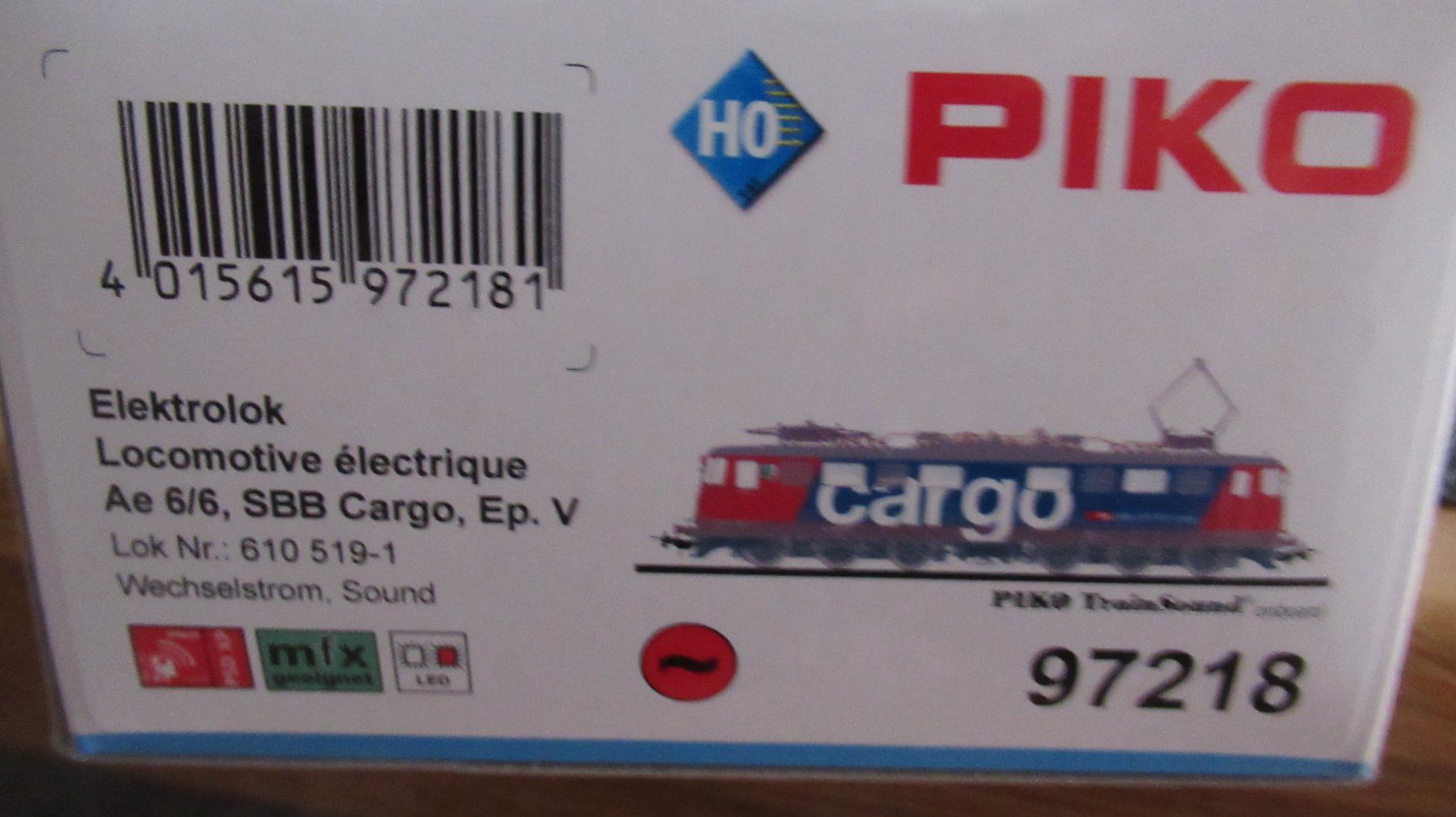 Piko Modelleisenbahnen: PIko Ae 6/6 SBB Cargo Digital FX Sound – Neu und originalverpackt aus Martigny von nevada98