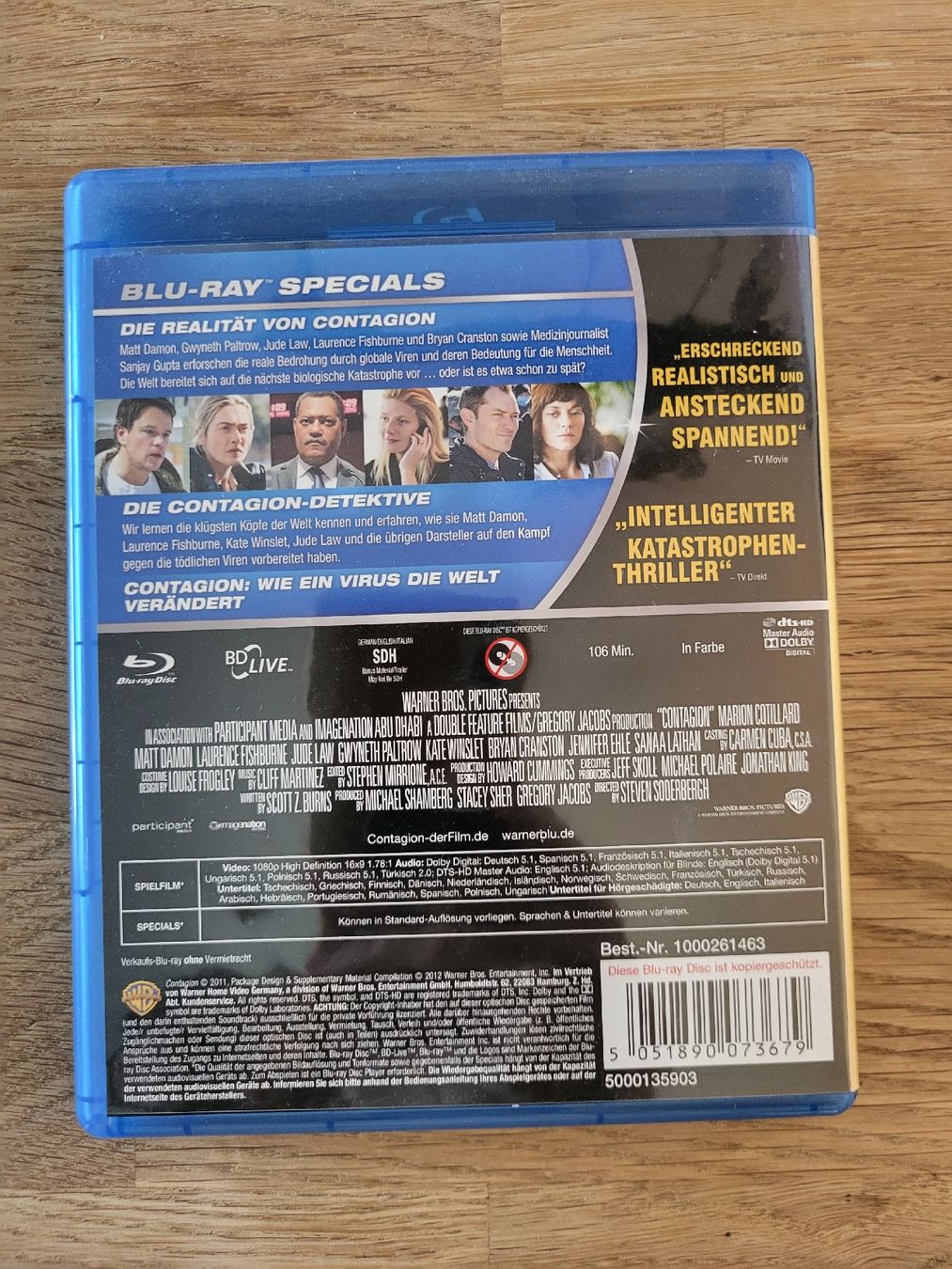 Tutti i DVDs: Contagion - Blu-ray - – Usato da Amriswil venduto da noe_z7wn 1