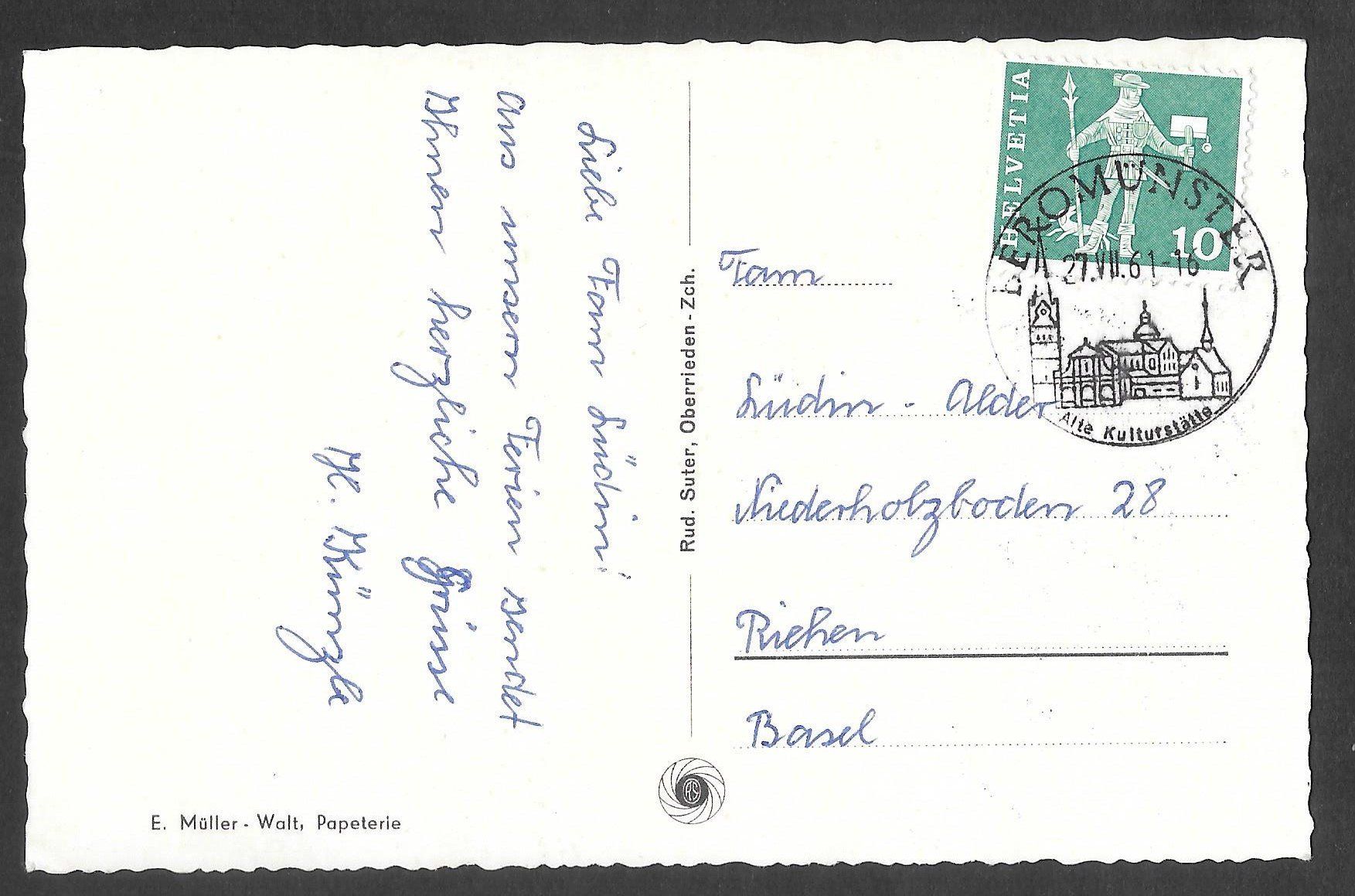 Cartoline postali: Beromünster Gesamtansicht – Usato da Olten venduto da clotaldi 1