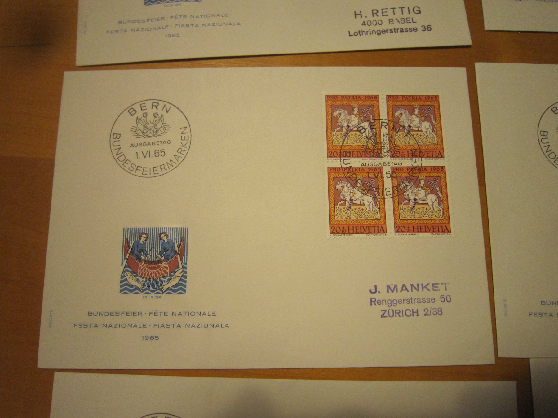 Tutti i francobolli: PP 1965 FDC Serie und 4er mit Adresse – Usato da Gordola venduto da Polentaefung 6