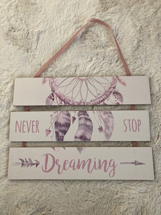 Wanddeko Holzschild Never Stop Dreaming 1