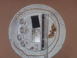 Rings, bracelet, necklace, Lot Modeschmuck, Goldenes Set