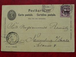 Ormont-Dessus 1892, PRIVAT-GANZSACHE mit Zudruck, selten !