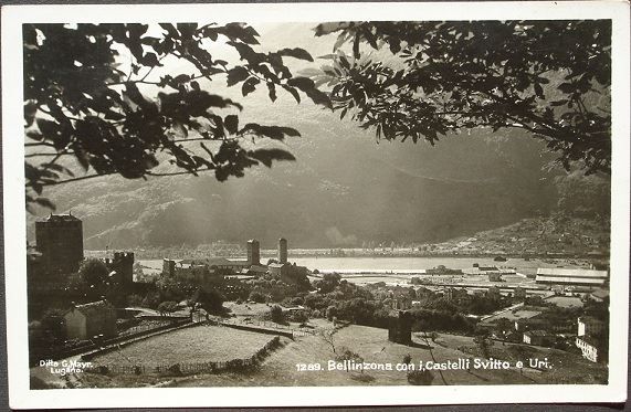 Ansichtskarten: BELLINZONA con Castelli Svitto e Uri – Gebraucht aus Jona von philajona