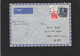 Flugbrief Zürich - USA ,1.VI.46 , SBK Nr. 250 +San Salvatore