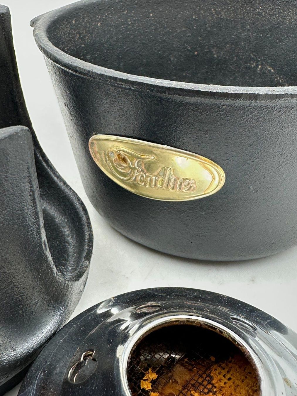 Küchengeräte: Fondue Set Vintage, Gusseisen Caquelon – Gebraucht aus Luzern von Lager6640 2