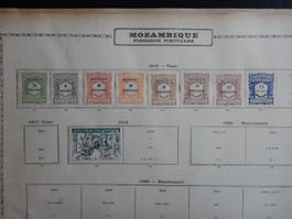 Mozambik Portugal Sammlung II auf uralten Vordruckseiten. Si