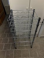 Flaschenregal Metall Silber 5 Ebenen