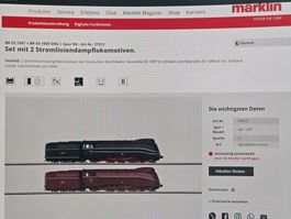 Märklin 37912, BR 03.1007 + BR 03.1009, Stromlinien, Vitrine