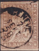 22D (22B3), Bogenrand unten, vollrandig von GENF: 7.SEPT.58
