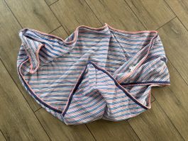 GOCOO striped cotton scarf pink pompons_as NEW