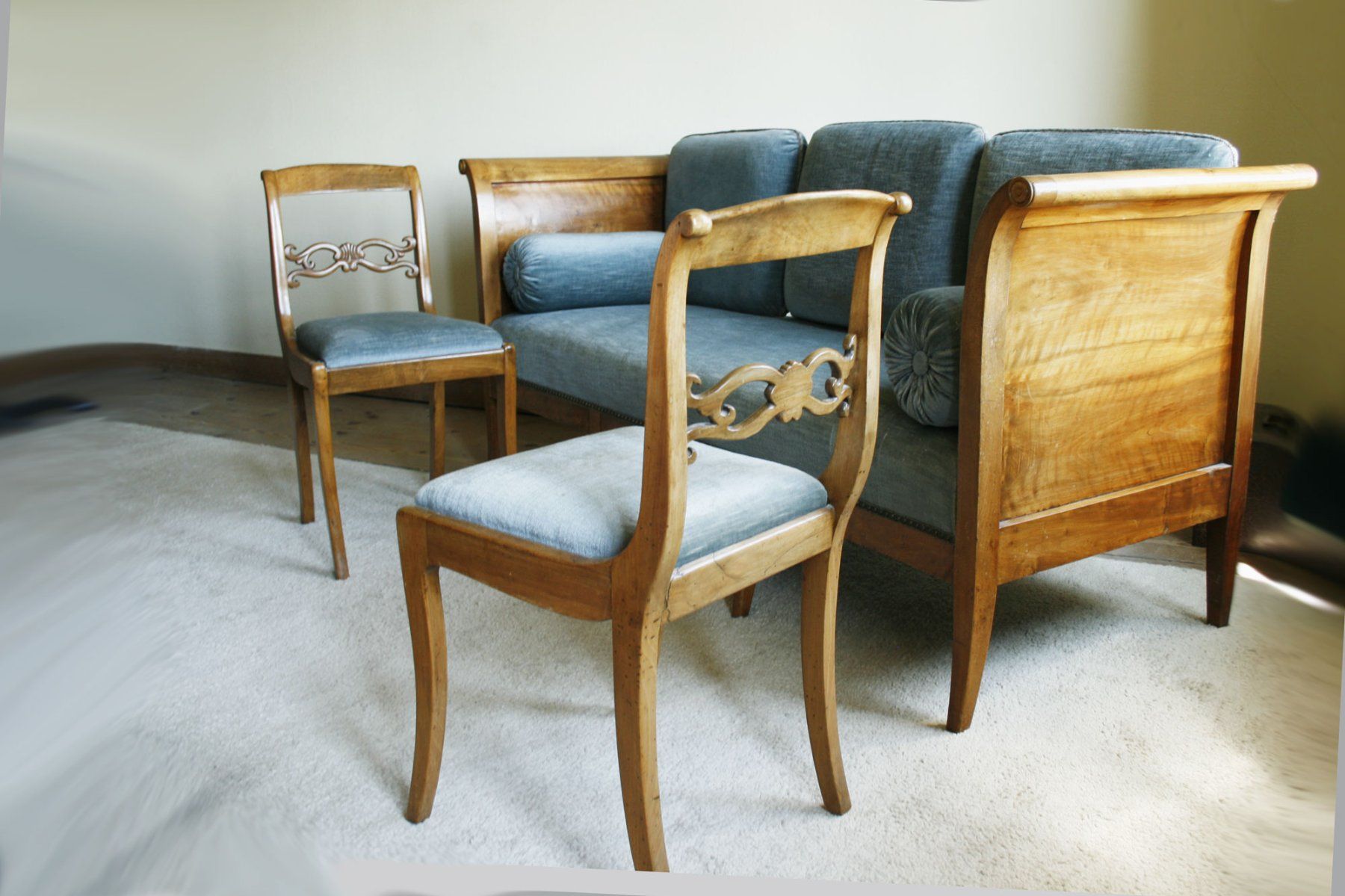 Sofas: Antikes Biedermeier-Set: 3-Sitzer Sofa & 2 Polsterstühle – Gebraucht aus Hosenruck von Musikmamsell 3