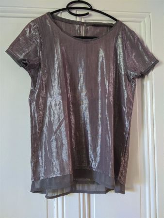 ZARA TRF : Shirt métallisé avec soie S-M
