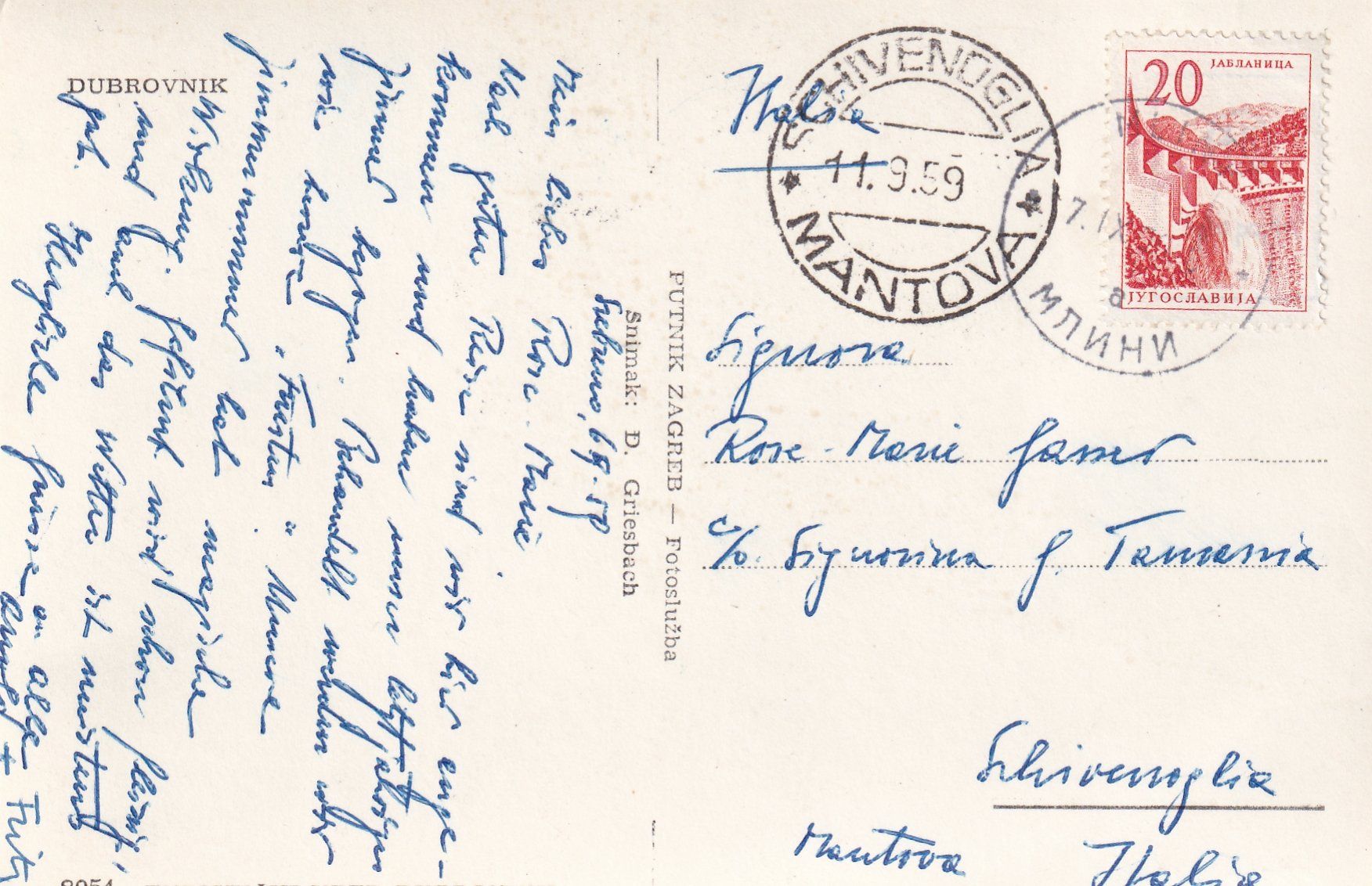 Cartoline postali: Dubrovnik /mp – Usato da Hombrechtikon venduto da Rudolf07 1