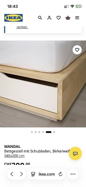 Ikea Letti: Mandal Bettgestell mit Schubladen – Usato da Zürich venduto da bea_6yrz 3