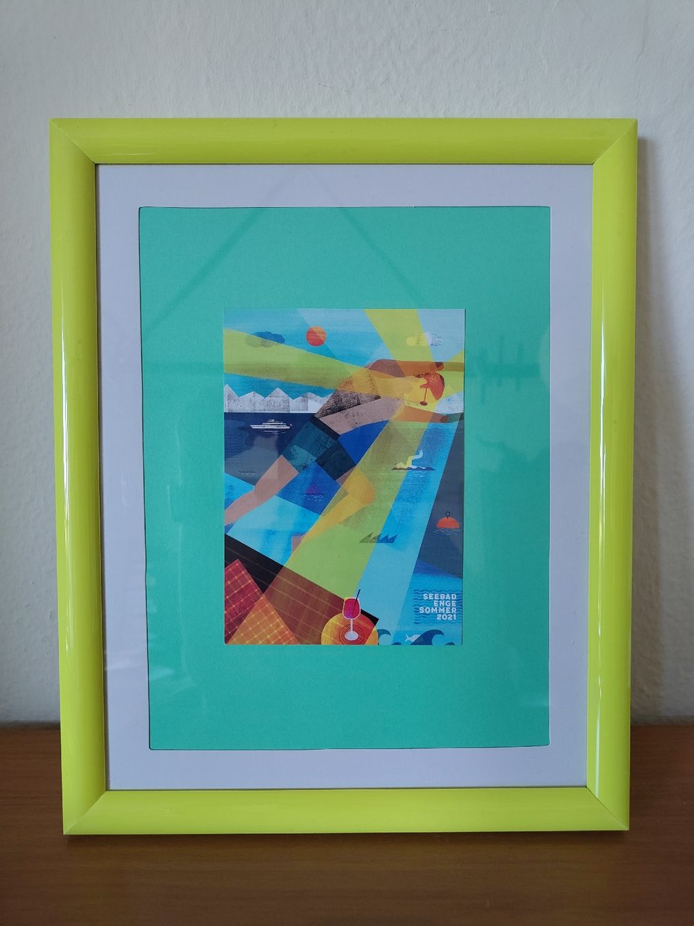 Poster & Bilder: Seebad Enge Sommer 2021 mit Rahmen 25x31cm – Gebraucht aus Dietlikon von VintageStudioZurich 2
