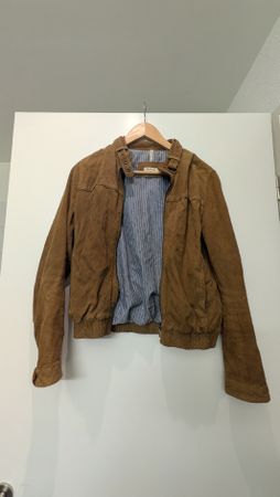 Massimo Dutti Brown Goat Skin Leather Jacket - L - 40
