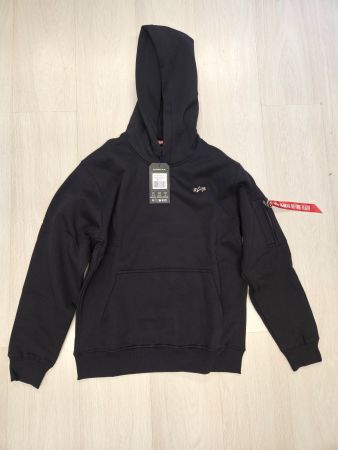 Alpha Industries 3D Small Logo Hoodie– Schwarz –Grösse L NEW