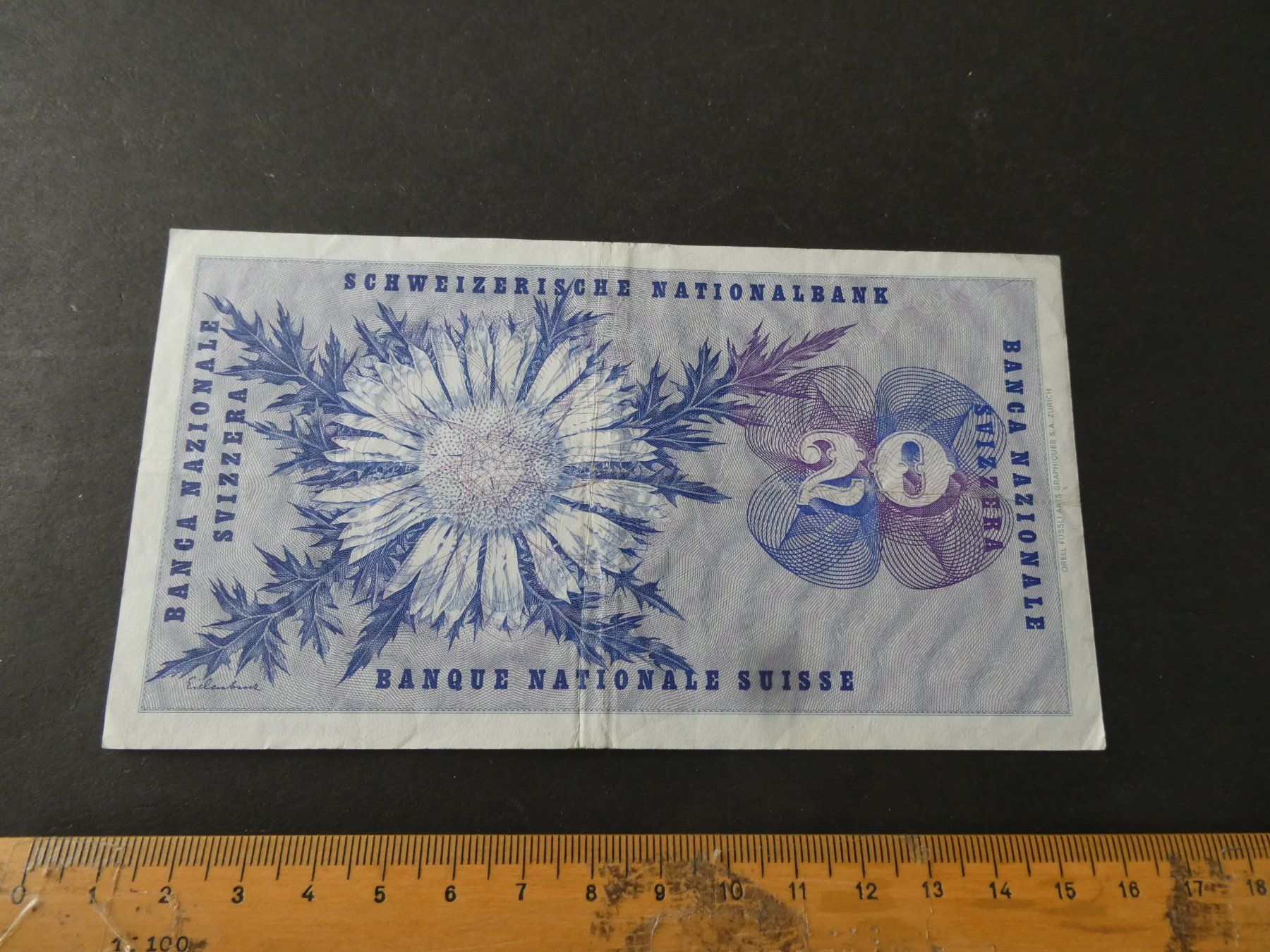 Banconote: Schweiz 1970, 20 Franken – Usato da Hinterforst venduto da Rohusri 1