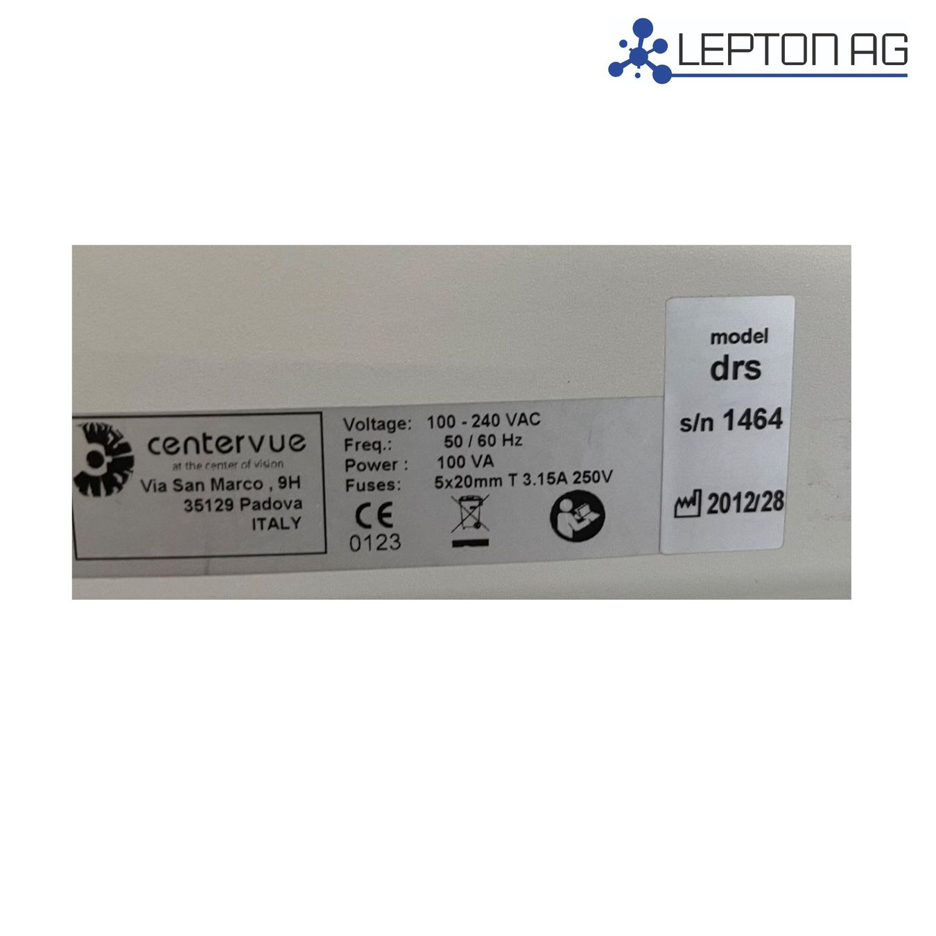 Attrezzature mediche: Centervue DRS Digital retina camera – Usato da Niederdorf venduto da LeptonAG_Labor 7
