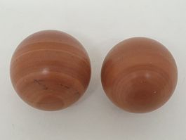 Qigong Kugeln, banded orange JADE, 2 Stück - Schnäppchen!