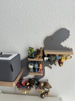 Wandregal Dinosaurier Holz grau für Toniebox Figuren