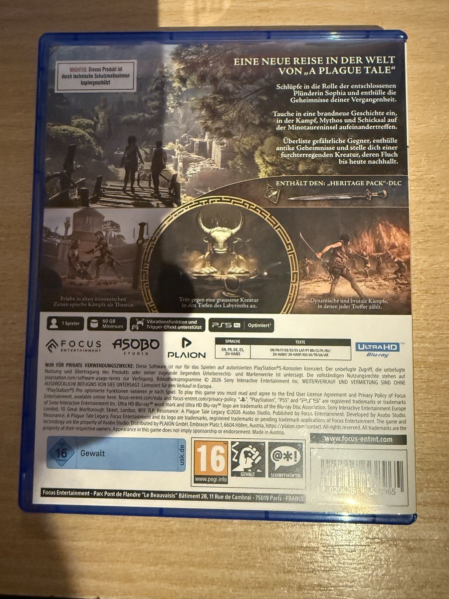Giochi: Resonance a plague tale legacy / PS5 – Usato da Dietikon venduto da Molella 1