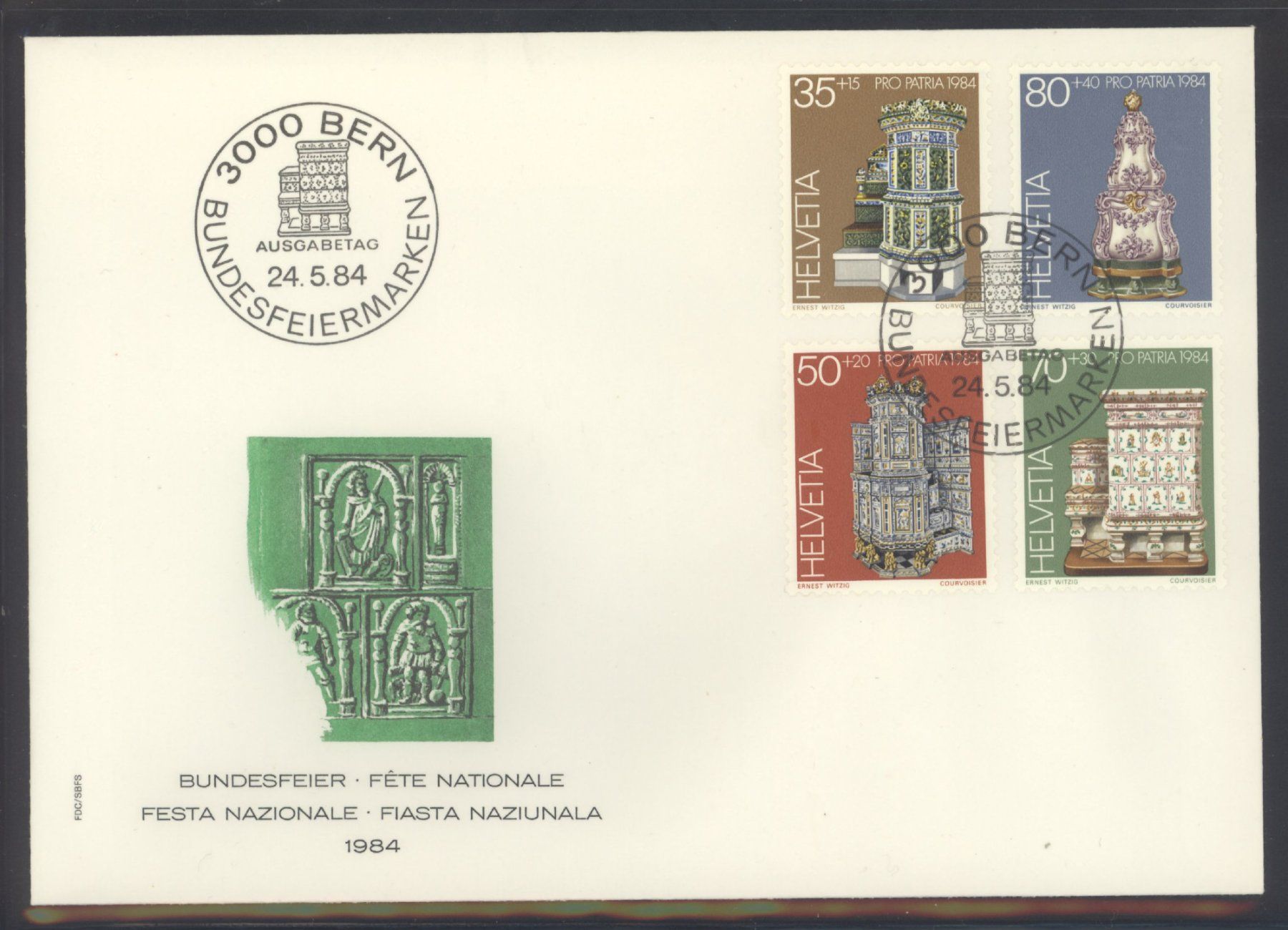 Tutti i francobolli: 1984, Pro Patria, FDC – Usato da Willisau venduto da Vollstempel