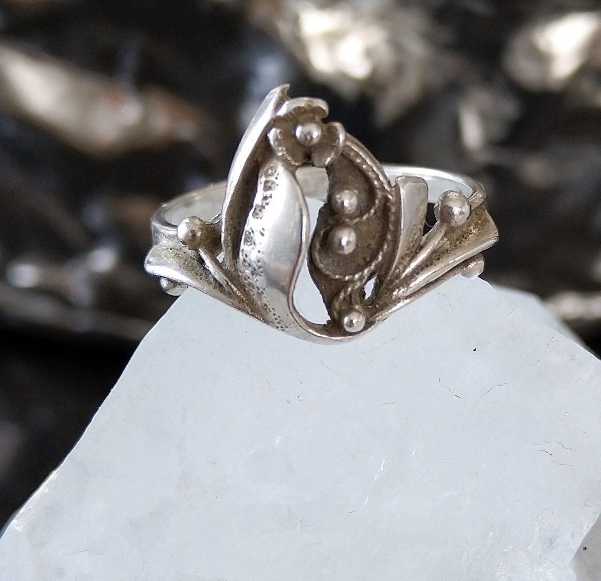 Anelli: FLORALER RING IN 925 SILBER – Usato da Romanshorn venduto da Glitzer-Paradies 1