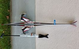 Salomon Langlaufski Set 173cm Schuhe Gr.40 Leki Stöcke 120cm