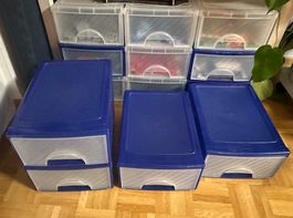 13 Rotho stapelbare Schubladenboxen Kunststoff