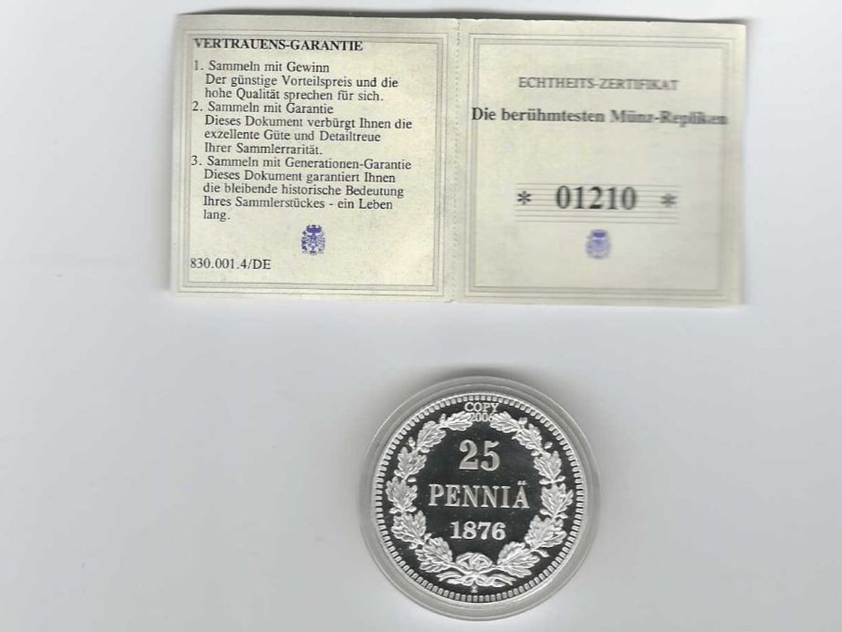 Tutti le monete: MÜNZE REPLIK ALEXANDER II 1876 COPY 2006 – Nuovo (secondo la descrizione) da Dintikon venduto da bonita099