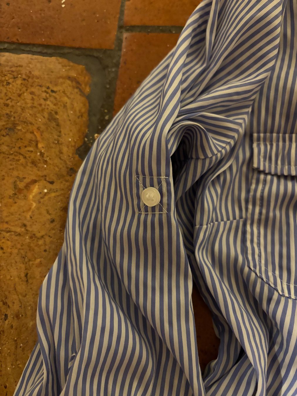 Camicette: H&M Bluse, gestreift, hellblau, Gr. 40, Damen – Usato da Weissbad venduto da FlickflauderY 5