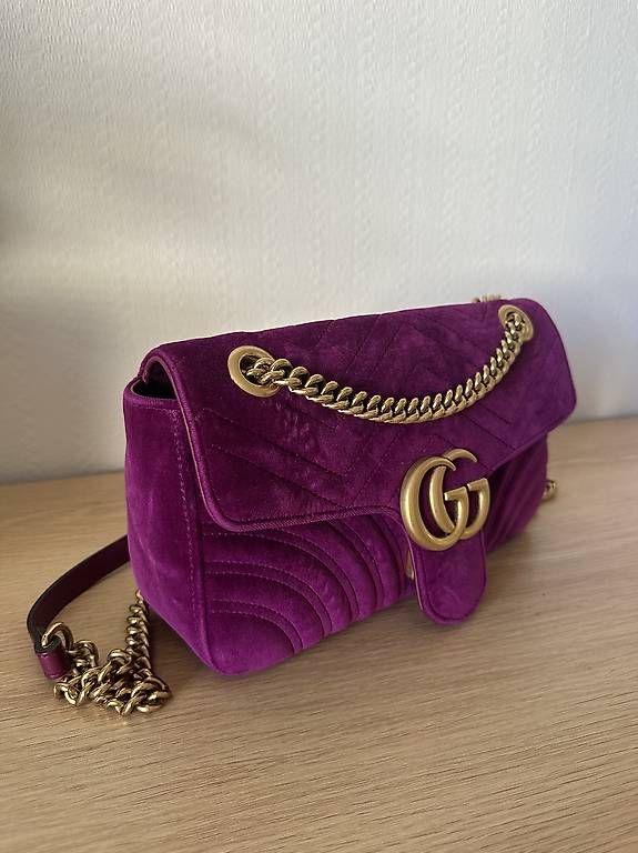 Borse da donna: Gucci Marmont Samttasche Lila – Usato da Bern venduto da ranine_praline